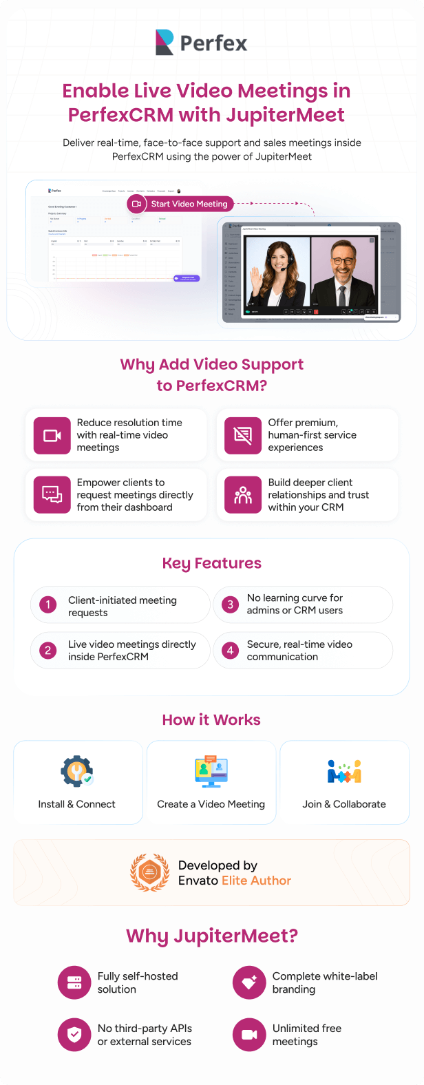 JupiterMeet Video Meeting Plugin for Perfex CRM
